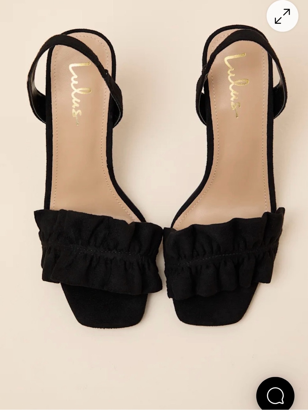 Lulu's Black Ruffle Slingback Heels - Picture 5 of 7